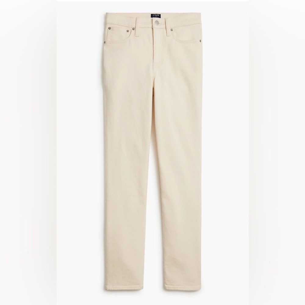 J. Crew Essential Straight-Leg Jeans in Cream -33